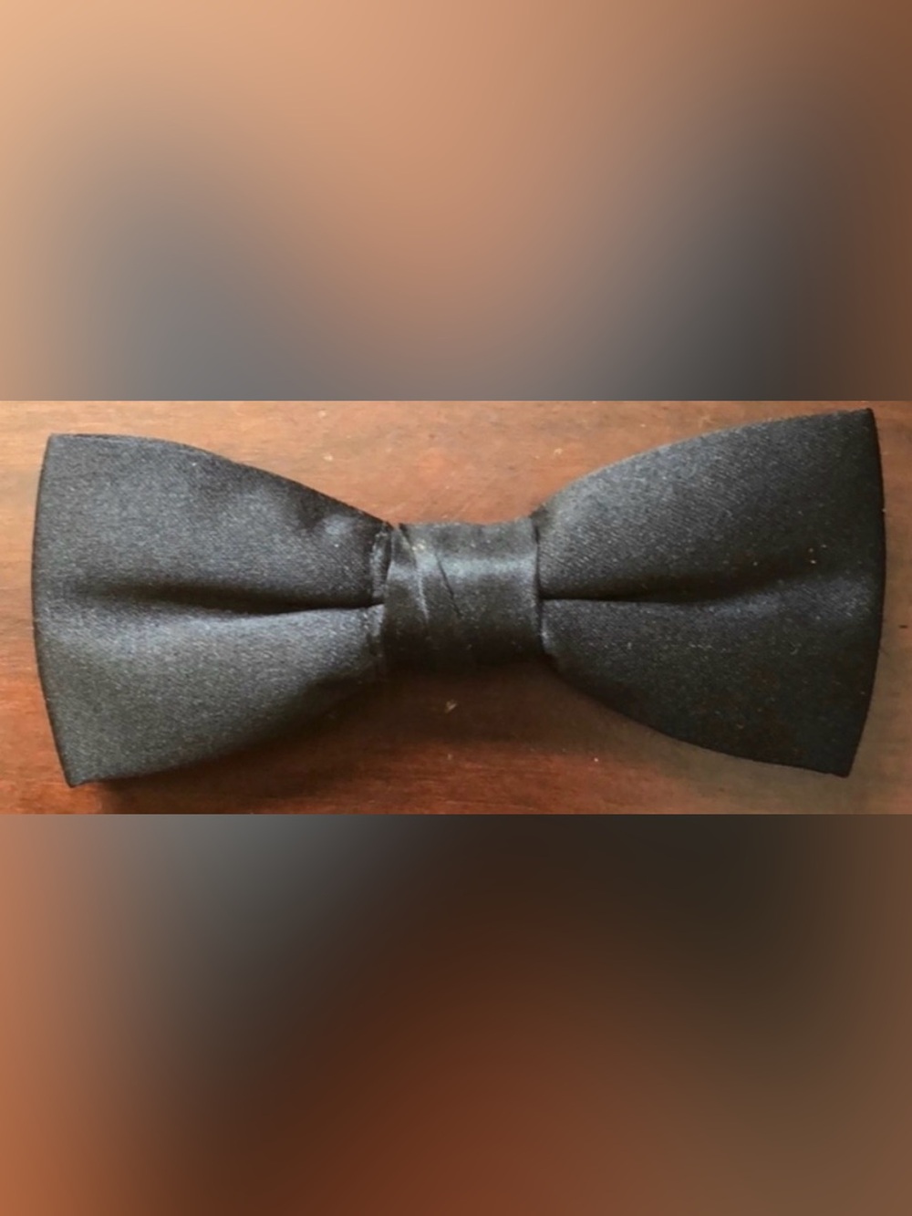 NWOT Little Boys Boutique Black Satin Double Bow Bow-tie - Toddler